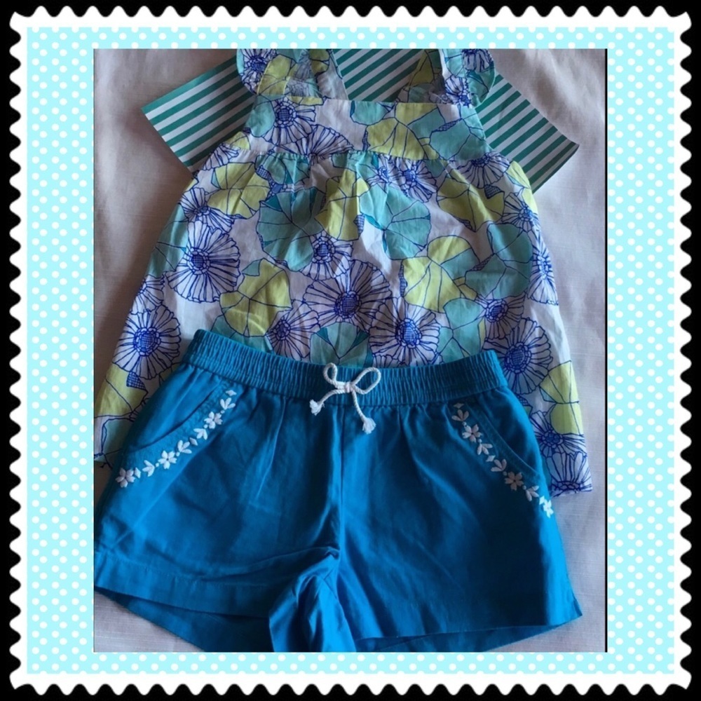 🐬Gymboree blue floral  Set NWT size 7 girls..